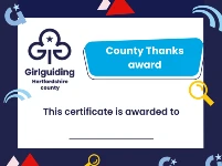 County Thanks award certificate