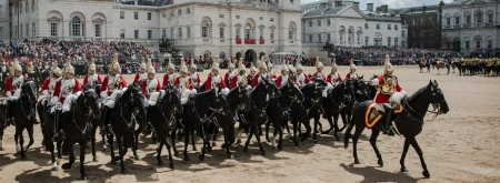 Household Cavalry parading on Horseguards