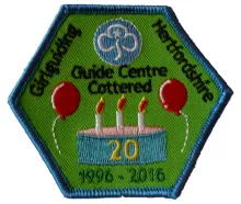 Cottered 20th birthday badge